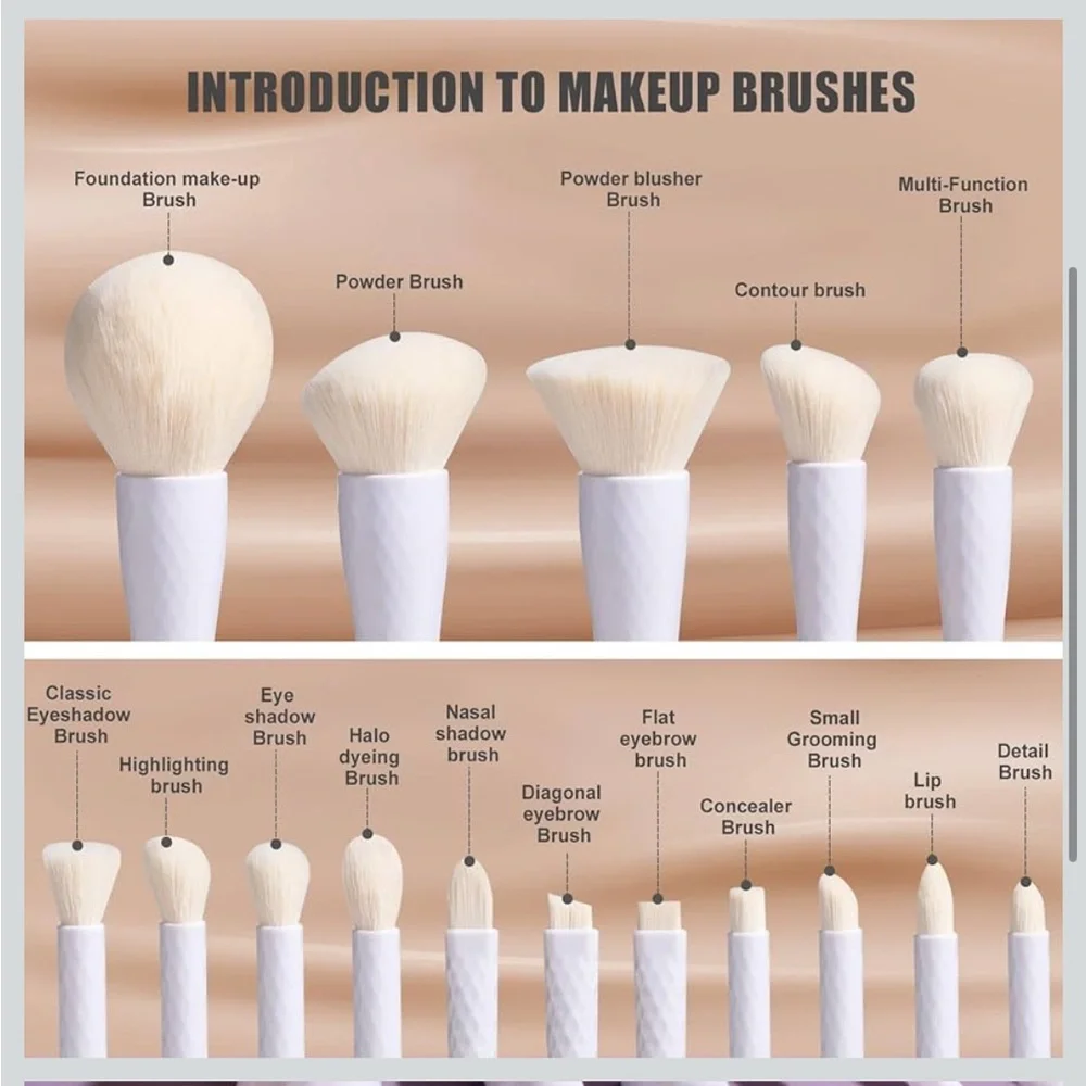 16 piece Makeup Brush Set with Storage Box